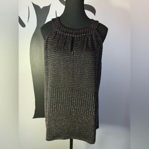 Ricki's Black with Silver, Green, Red & Blue shimmer Sleeveless Top. PTP 25